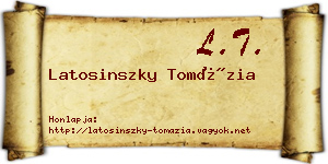 Latosinszky Tomázia névjegykártya